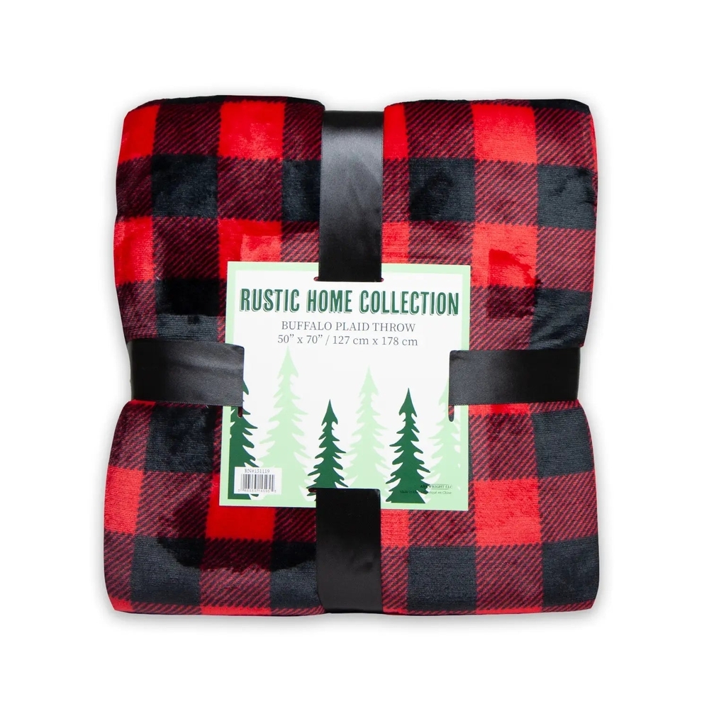 Buffalo Plaid Throw Blanket - Red and Black